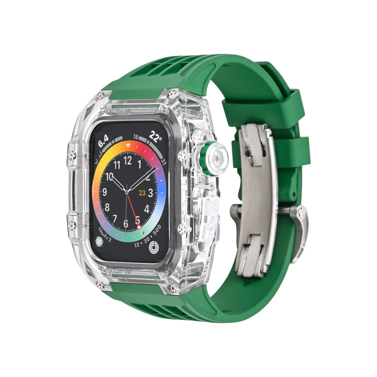 Cassa del cinturino dell'orologio trasparente in gomma fluorurata, For Apple Watch Series 8&7 45mm, For Apple Watch Series 8&7 45mm/SE 2&6&SE&5&4 44mm