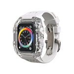 Cassa del cinturino dell'orologio trasparente in gomma fluorurata, For Apple Watch Series 8&7 45mm, For Apple Watch Series 8&7 45mm/SE 2&6&SE&5&4 44mm