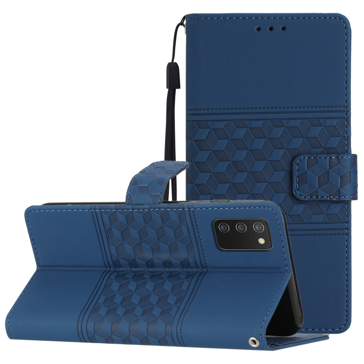 Custodia per telefono in pelle con effetto pelle goffrata a diamante con cordino, For Samsung Galaxy A02s 164mm, For Samsung Galaxy A02s EU Edition, For Samsung Galaxy A03, For Samsung Galaxy A03 Core