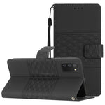 Custodia per telefono in pelle con effetto pelle goffrata a diamante con cordino, For Samsung Galaxy A02s 164mm, For Samsung Galaxy A02s EU Edition, For Samsung Galaxy A03, For Samsung Galaxy A03 Core