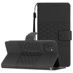 Custodia per telefono in pelle con effetto pelle goffrata a diamante con cordino, For Samsung Galaxy A02s 164mm, For Samsung Galaxy A02s EU Edition, For Samsung Galaxy A03, For Samsung Galaxy A03 Core