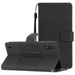 Custodia per telefono in pelle con effetto pelle goffrata a diamante con cordino, For Samsung Galaxy A10 / M10, For Samsung Galaxy A12, For Samsung Galaxy A13 4G, For Samsung Galaxy A13 5G