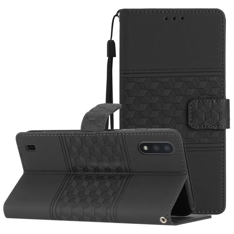 Custodia per telefono in pelle con effetto pelle goffrata a diamante con cordino, For Samsung Galaxy A10 / M10, For Samsung Galaxy A12, For Samsung Galaxy A13 4G, For Samsung Galaxy A13 5G