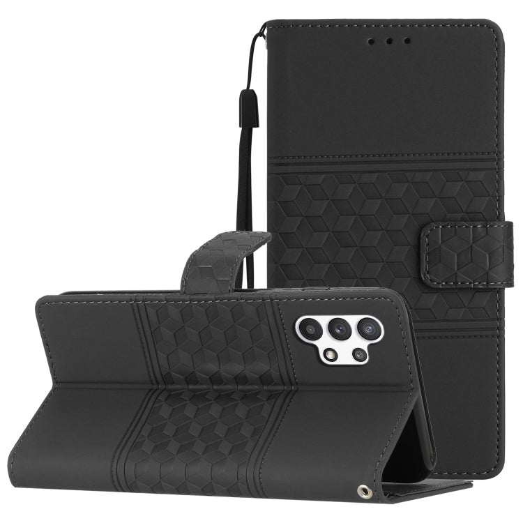 Custodia per telefono in pelle con effetto pelle goffrata a diamante con cordino, For Samsung Galaxy A10 / M10, For Samsung Galaxy A12, For Samsung Galaxy A13 4G, For Samsung Galaxy A13 5G