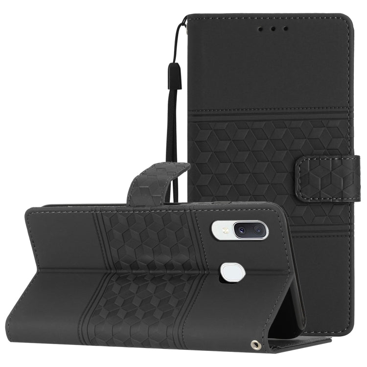 Custodia per telefono in pelle con effetto pelle goffrata a diamante con cordino, For Samsung Galaxy A14 5G, For Samsung Galaxy A20 / A30, For Samsung Galaxy A20e, For Samsung Galaxy A20S