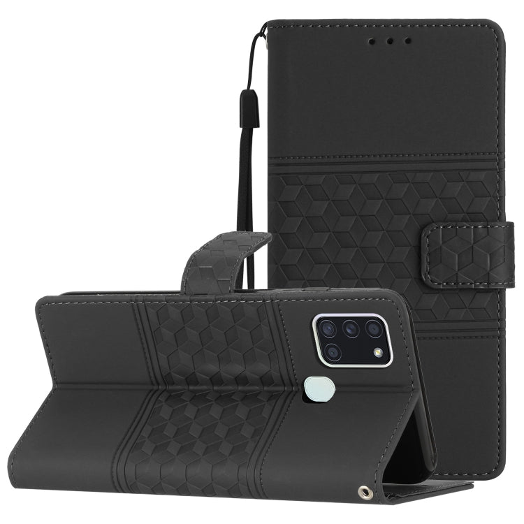 Custodia per telefono in pelle con effetto pelle goffrata a diamante con cordino, For Samsung Galaxy A14 5G, For Samsung Galaxy A20 / A30, For Samsung Galaxy A20e, For Samsung Galaxy A20S