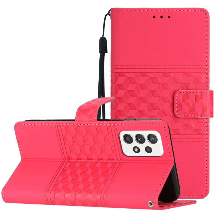 Custodia per telefono in pelle con effetto pelle goffrata a diamante con cordino, For Samsung Galaxy A22 4G, For Samsung Galaxy A22 5G, For Samsung Galaxy A23 5G, For Samsung Galaxy A23e / A23s