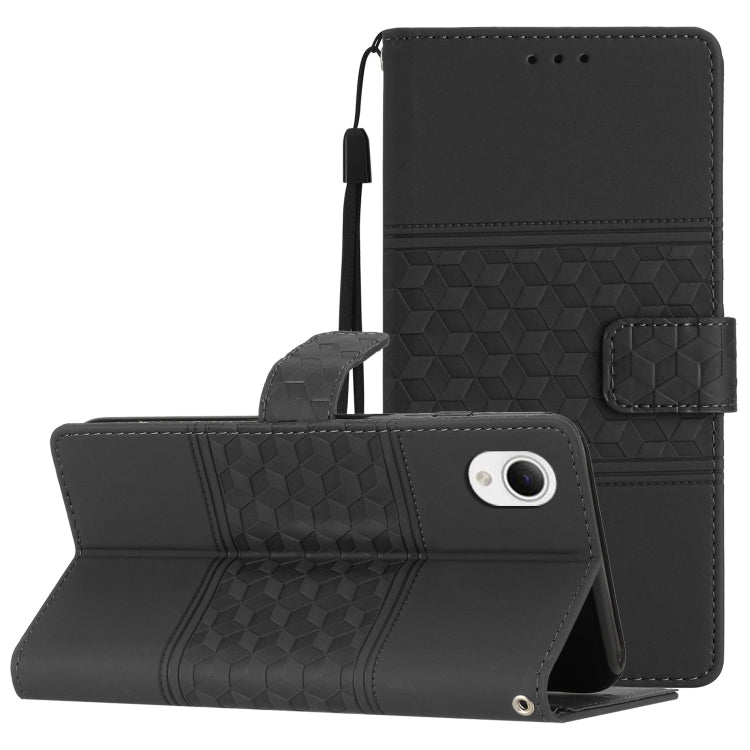 Custodia per telefono in pelle con effetto pelle goffrata a diamante con cordino, For Samsung Galaxy A22 4G, For Samsung Galaxy A22 5G, For Samsung Galaxy A23 5G, For Samsung Galaxy A23e / A23s
