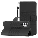 Custodia per telefono in pelle con effetto pelle goffrata a diamante con cordino, For Samsung Galaxy A32 4G, For Samsung Galaxy A32 5G, For Samsung Galaxy A33, For Samsung Galaxy A34