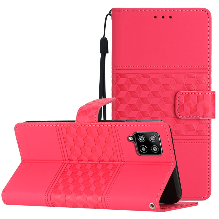 Custodia per telefono in pelle con effetto pelle goffrata a diamante con cordino, For Samsung Galaxy M23, For Samsung Galaxy M32, For Samsung Galaxy M33, For Samsung Galaxy M52