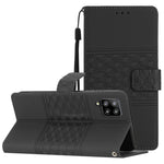 Custodia per telefono in pelle con effetto pelle goffrata a diamante con cordino, For Samsung Galaxy M23, For Samsung Galaxy M32, For Samsung Galaxy M33, For Samsung Galaxy M52