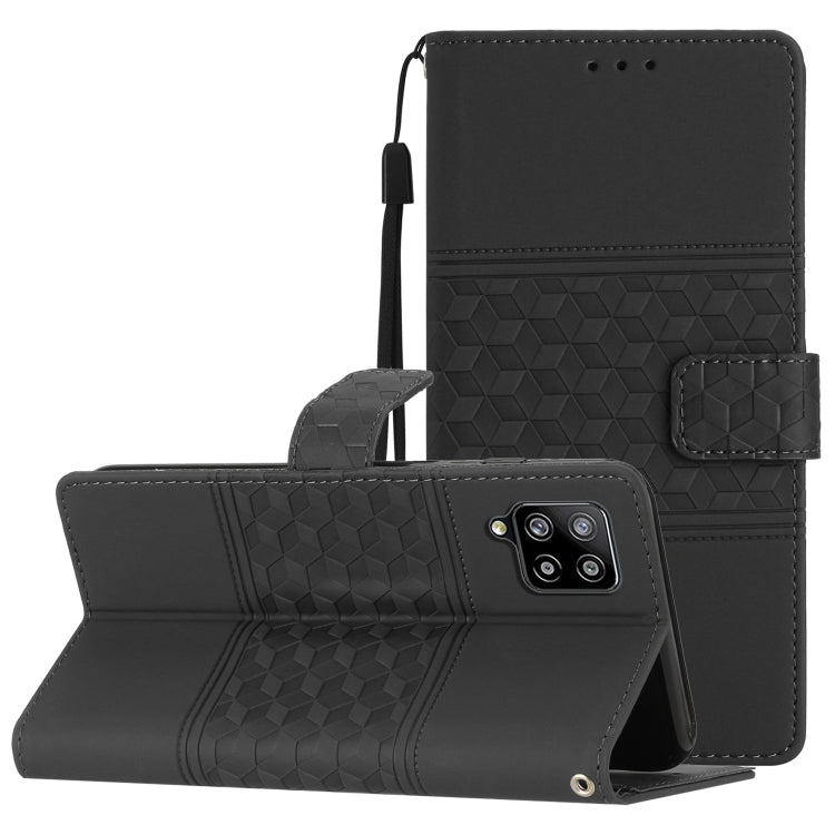 Custodia per telefono in pelle con effetto pelle goffrata a diamante con cordino, For Samsung Galaxy M23, For Samsung Galaxy M32, For Samsung Galaxy M33, For Samsung Galaxy M52