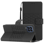 Custodia per telefono in pelle con effetto pelle goffrata a diamante con cordino, For Samsung Galaxy M53, For Samsung Galaxy Note 8, For Samsung Galaxy Note9, For Samsung Galaxy Note10
