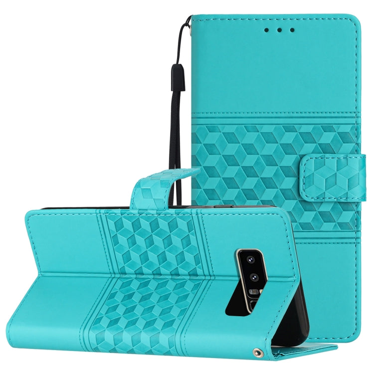 Custodia per telefono in pelle con effetto pelle goffrata a diamante con cordino, For Samsung Galaxy M53, For Samsung Galaxy Note 8, For Samsung Galaxy Note9, For Samsung Galaxy Note10