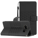 Custodia per telefono in pelle con effetto pelle goffrata a diamante con cordino, For Samsung Galaxy M53, For Samsung Galaxy Note 8, For Samsung Galaxy Note9, For Samsung Galaxy Note10