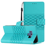 Custodia per telefono in pelle con effetto pelle goffrata a diamante con cordino, For Samsung Galaxy M53, For Samsung Galaxy Note 8, For Samsung Galaxy Note9, For Samsung Galaxy Note10