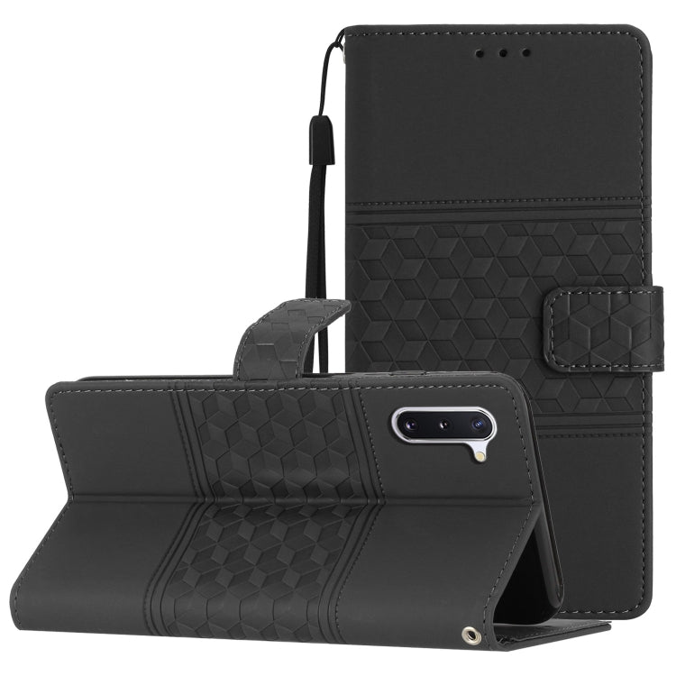 Custodia per telefono in pelle con effetto pelle goffrata a diamante con cordino, For Samsung Galaxy M53, For Samsung Galaxy Note 8, For Samsung Galaxy Note9, For Samsung Galaxy Note10
