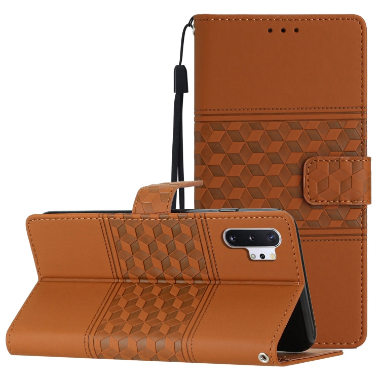 Custodia per telefono in pelle con effetto pelle goffrata a diamante con cordino, For Samsung Galaxy Note10+, For Samsung Galaxy Note20, For Samsung Galaxy Note20 Ultra, For Samsung Galaxy S10