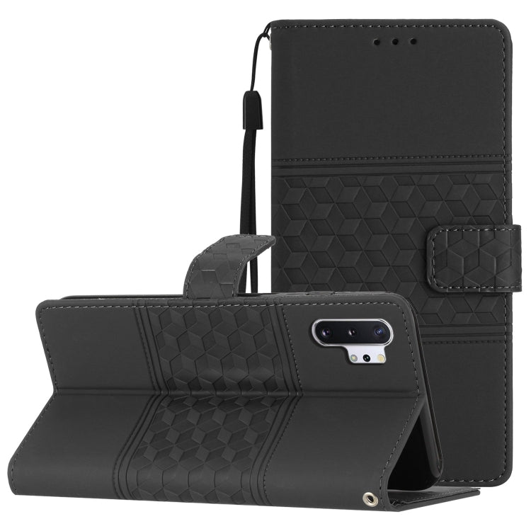 Custodia per telefono in pelle con effetto pelle goffrata a diamante con cordino, For Samsung Galaxy Note10+, For Samsung Galaxy Note20, For Samsung Galaxy Note20 Ultra, For Samsung Galaxy S10