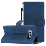 Custodia per telefono in pelle con effetto pelle goffrata a diamante con cordino, For Samsung Galaxy S10+, For Samsung Galaxy S10E, For Samsung Galaxy S20, For Samsung Galaxy S20 FE
