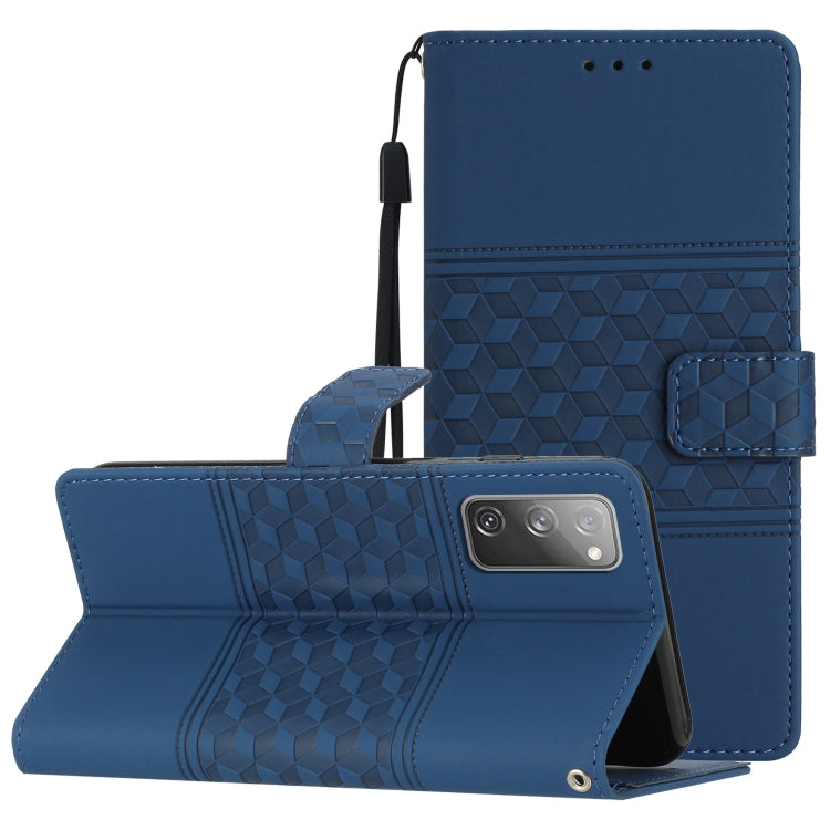 Custodia per telefono in pelle con effetto pelle goffrata a diamante con cordino, For Samsung Galaxy S10+, For Samsung Galaxy S10E, For Samsung Galaxy S20, For Samsung Galaxy S20 FE