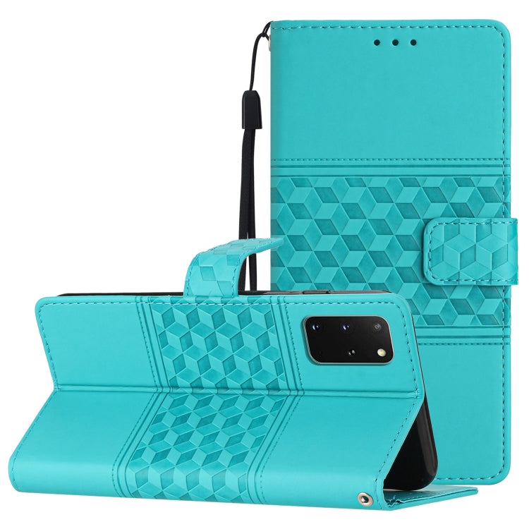 Custodia per telefono in pelle con effetto pelle goffrata a diamante con cordino, For Samsung Galaxy S20+, For Samsung Galaxy S20 Ultra, For Samsung Galaxy S21 5G, For Samsung Galaxy S21 FE 5G
