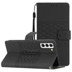 Custodia per telefono in pelle con effetto pelle goffrata a diamante con cordino, For Samsung Galaxy S20+, For Samsung Galaxy S20 Ultra, For Samsung Galaxy S21 5G, For Samsung Galaxy S21 FE 5G