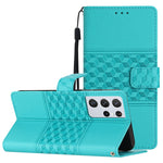 Custodia per telefono in pelle con effetto pelle goffrata a diamante con cordino, For Samsung Galaxy S21+ 5G, For Samsung Galaxy S21 Ultra 5G, For Samsung Galaxy S22 5G, For Samsung Galaxy S22+ 5G