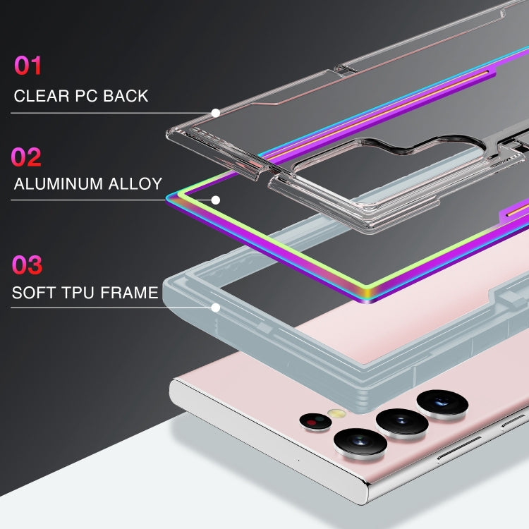 Custodia per cellulare Defender in metallo trasparente per PC in TPU morbido, For Samsung Galaxy S23 5G, For Samsung Galaxy S23+ 5G, For Samsung Galaxy S23 Ultra 5G
