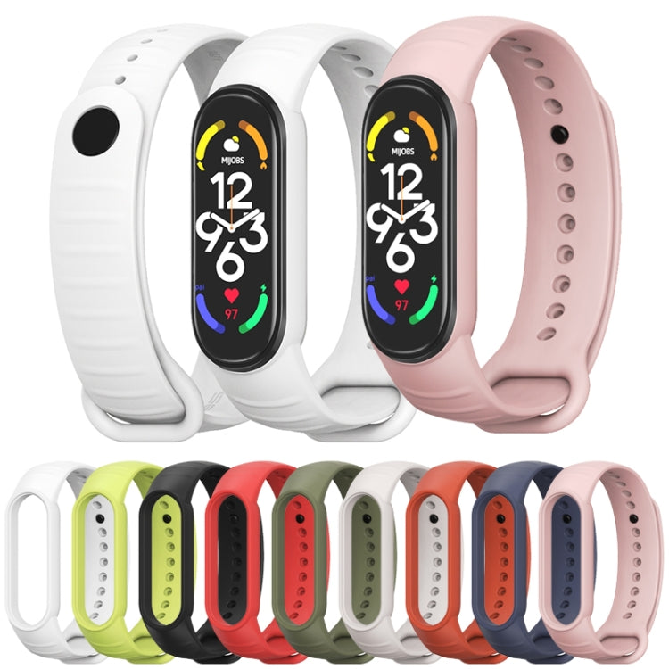 MIJOBS Cinturino per orologio in TPU con trama ondulata, For Xiaomi Mi Band 7 / 6 / 5