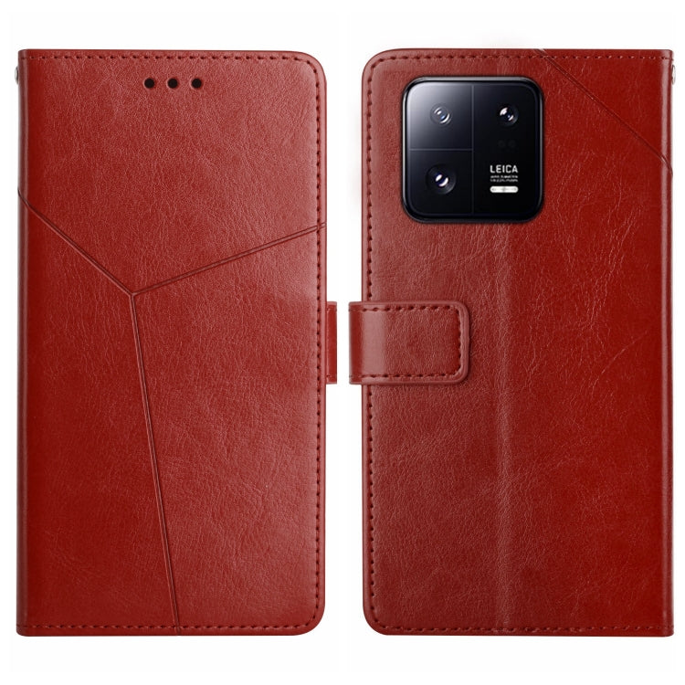 HT01 Cassa del telefono di cuoio di vibrazione del modello a forma di Y, For Xiaomi 13 Pro, For Samsung Galaxy A34 5G