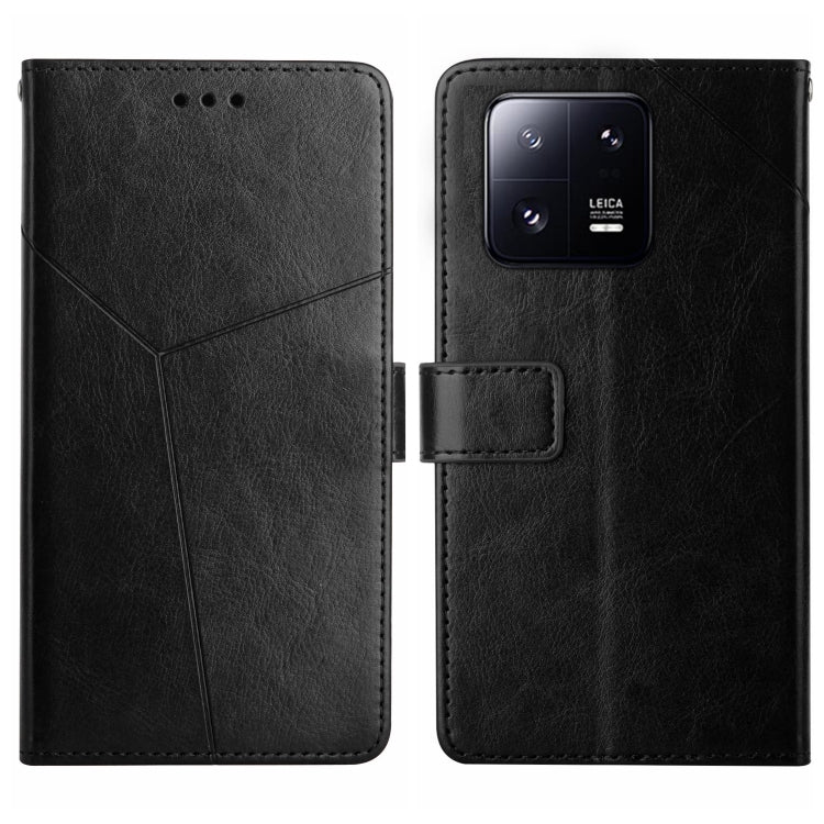 HT01 Cassa del telefono di cuoio di vibrazione del modello a forma di Y, For Xiaomi 13 Pro, For Samsung Galaxy A34 5G
