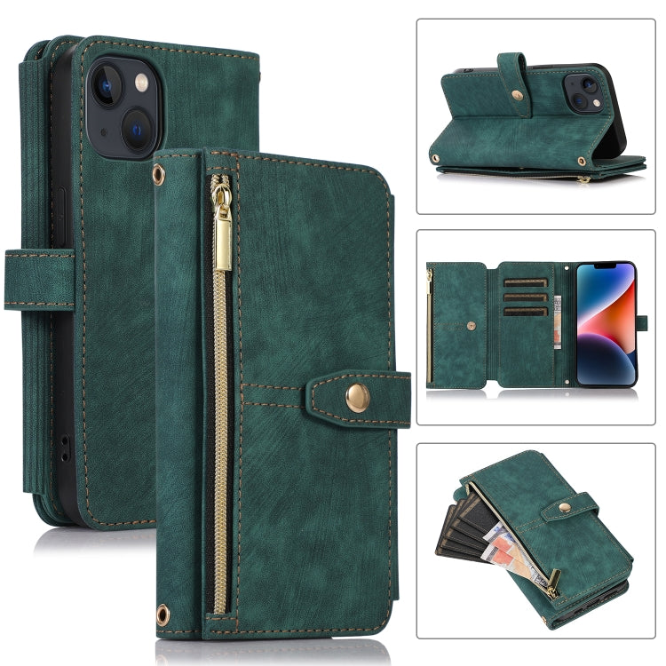 Custodia per cellulare in pelle con cerniera per portafoglio da 9 carte da sogno, For iPhone 14, For iPhone 14 Plus, For iPhone 14 Pro, For iPhone 14 Pro Max