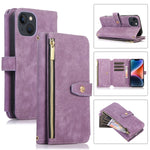 Custodia per cellulare in pelle con cerniera per portafoglio da 9 carte da sogno, For iPhone 14, For iPhone 14 Plus, For iPhone 14 Pro, For iPhone 14 Pro Max