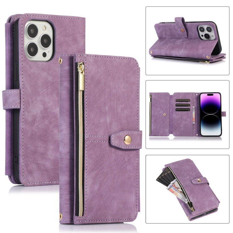 Custodia per cellulare in pelle con cerniera per portafoglio da 9 carte da sogno, For iPhone 14, For iPhone 14 Plus, For iPhone 14 Pro, For iPhone 14 Pro Max
