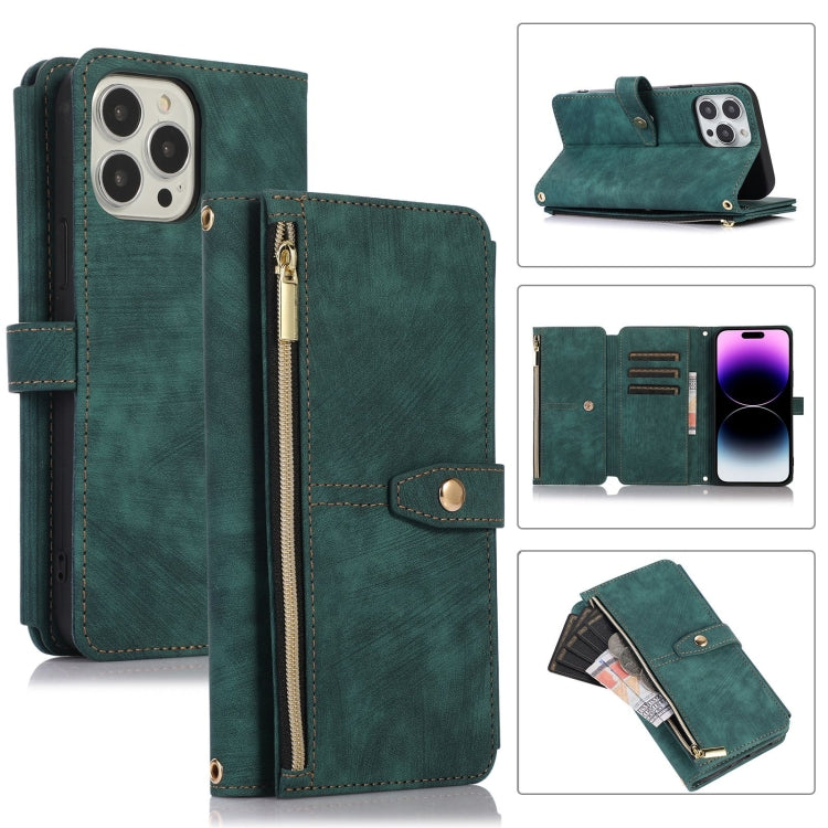 Custodia per cellulare in pelle con cerniera per portafoglio da 9 carte da sogno, For iPhone 14, For iPhone 14 Plus, For iPhone 14 Pro, For iPhone 14 Pro Max