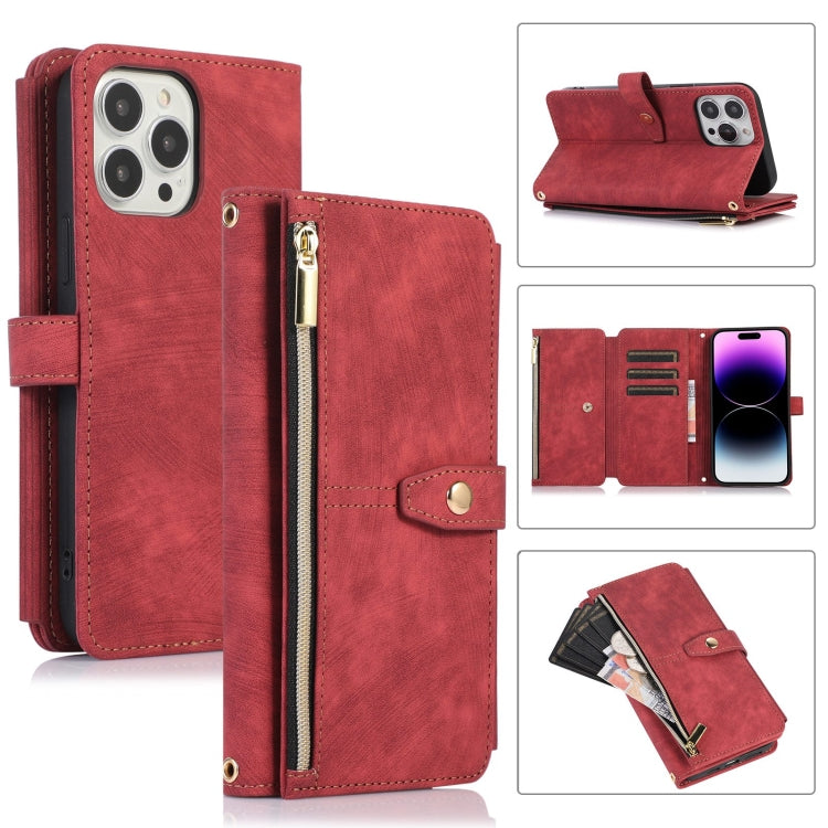 Custodia per cellulare in pelle con cerniera per portafoglio da 9 carte da sogno, For iPhone 14, For iPhone 14 Plus, For iPhone 14 Pro, For iPhone 14 Pro Max