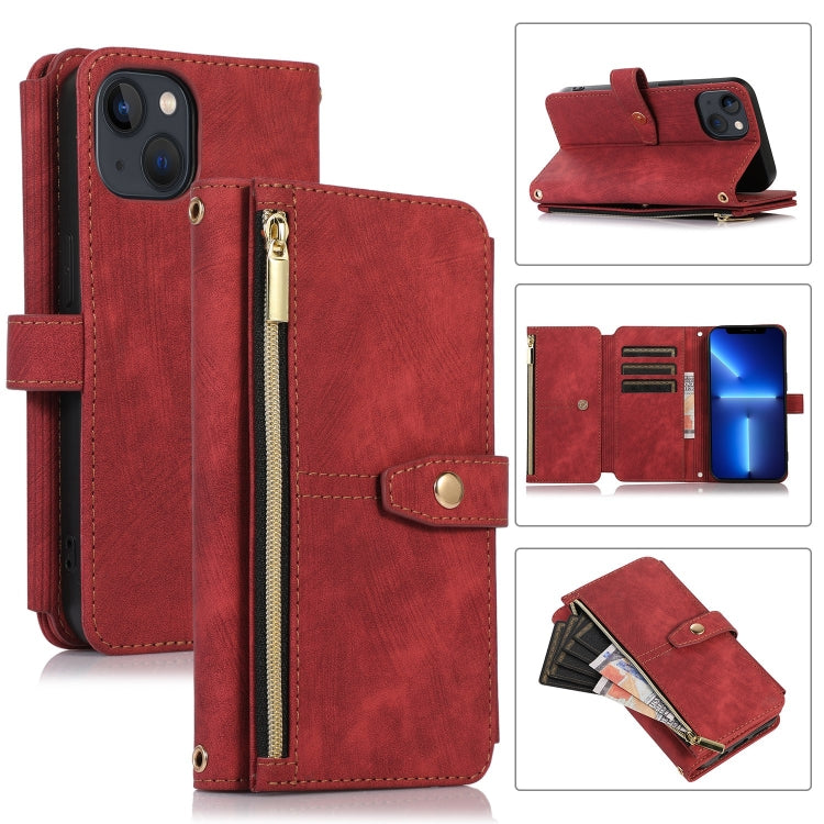 Custodia per cellulare in pelle con cerniera per portafoglio da 9 carte da sogno, For iPhone 13, For iPhone 13 Pro, For iPhone 13 Pro Max, For iPhone 12 mini