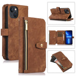 Custodia per cellulare in pelle con cerniera per portafoglio da 9 carte da sogno, For iPhone 13, For iPhone 13 Pro, For iPhone 13 Pro Max, For iPhone 12 mini