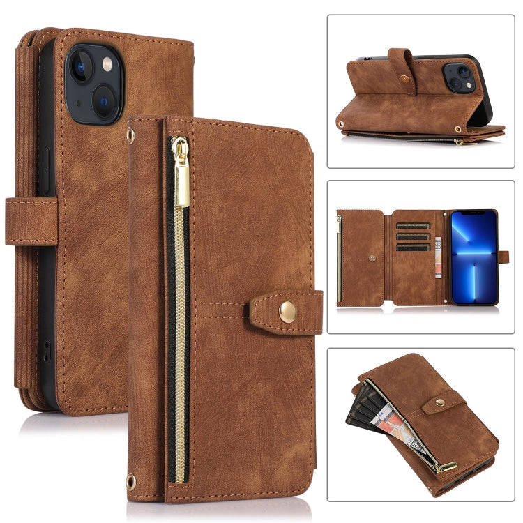 Custodia per cellulare in pelle con cerniera per portafoglio da 9 carte da sogno, For iPhone 13, For iPhone 13 Pro, For iPhone 13 Pro Max, For iPhone 12 mini
