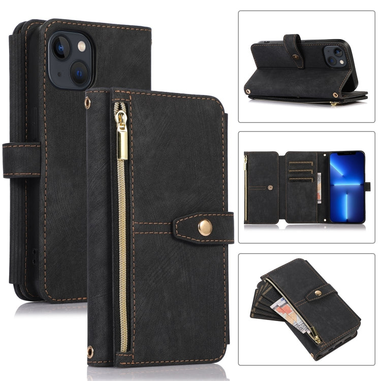 Custodia per cellulare in pelle con cerniera per portafoglio da 9 carte da sogno, For iPhone 13, For iPhone 13 Pro, For iPhone 13 Pro Max, For iPhone 12 mini