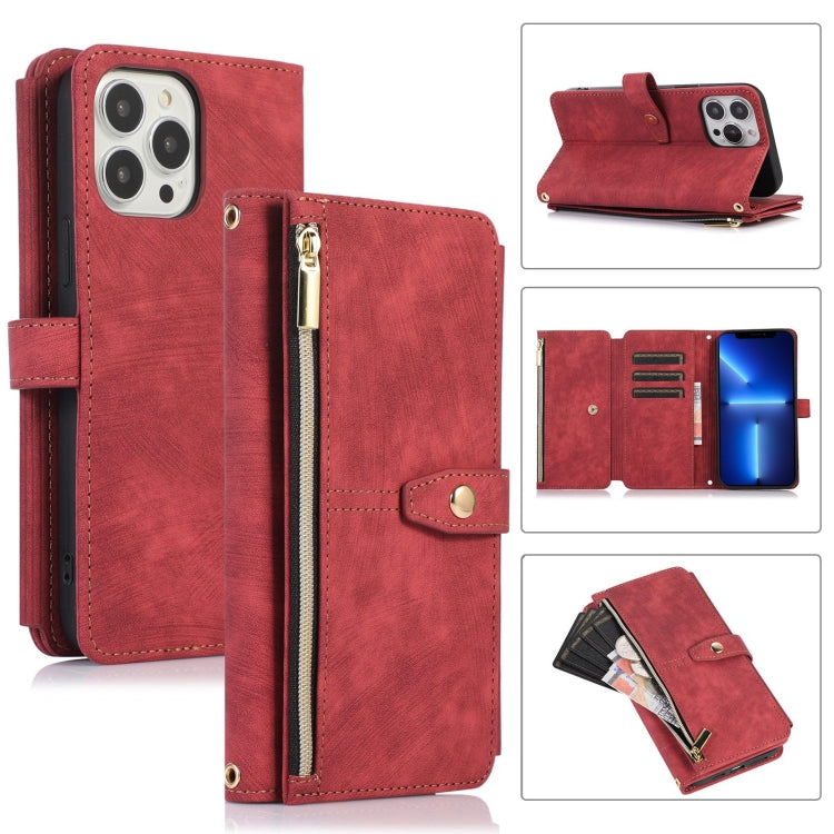 Custodia per cellulare in pelle con cerniera per portafoglio da 9 carte da sogno, For iPhone 13, For iPhone 13 Pro, For iPhone 13 Pro Max, For iPhone 12 mini