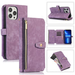 Custodia per cellulare in pelle con cerniera per portafoglio da 9 carte da sogno, For iPhone 13, For iPhone 13 Pro, For iPhone 13 Pro Max, For iPhone 12 mini