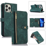 Custodia per cellulare in pelle con cerniera per portafoglio da 9 carte da sogno, For iPhone 13, For iPhone 13 Pro, For iPhone 13 Pro Max, For iPhone 12 mini