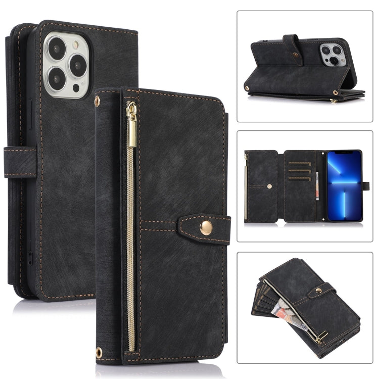 Custodia per cellulare in pelle con cerniera per portafoglio da 9 carte da sogno, For iPhone 13, For iPhone 13 Pro, For iPhone 13 Pro Max, For iPhone 12 mini