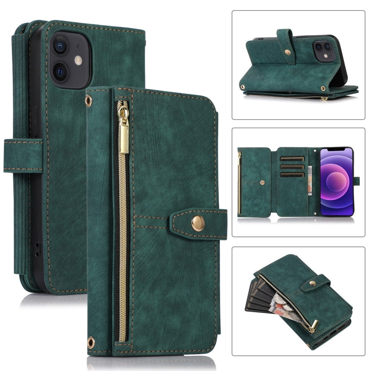 Custodia per cellulare in pelle con cerniera per portafoglio da 9 carte da sogno, For iPhone 13, For iPhone 13 Pro, For iPhone 13 Pro Max, For iPhone 12 mini