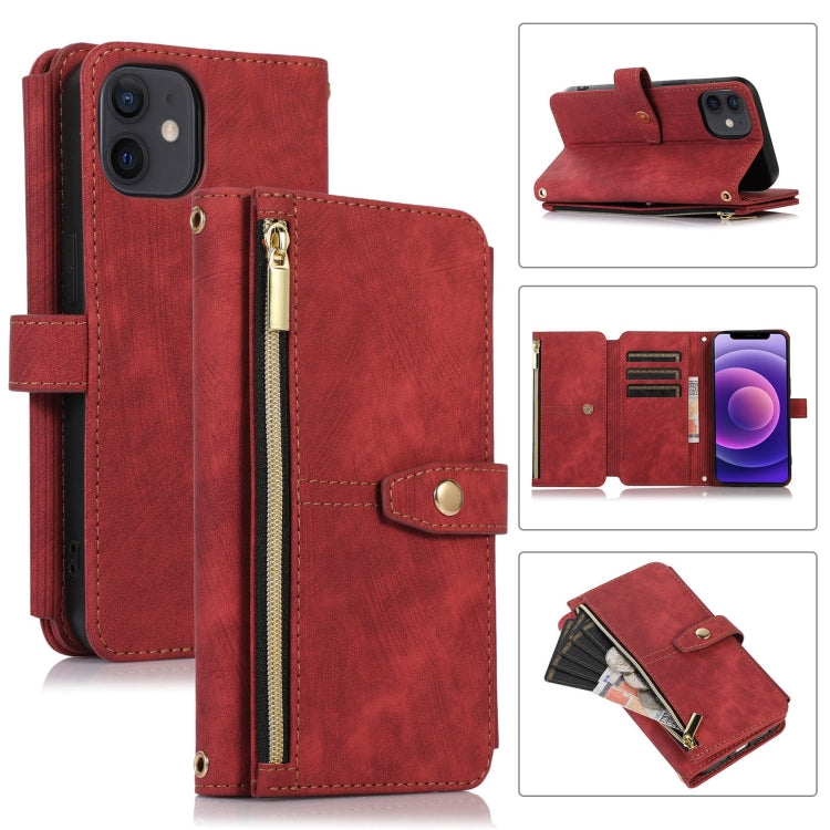 Custodia per cellulare in pelle con cerniera per portafoglio da 9 carte da sogno, For iPhone 12, For iPhone 12 Pro, For iPhone 12 Pro Max, For iPhone 11