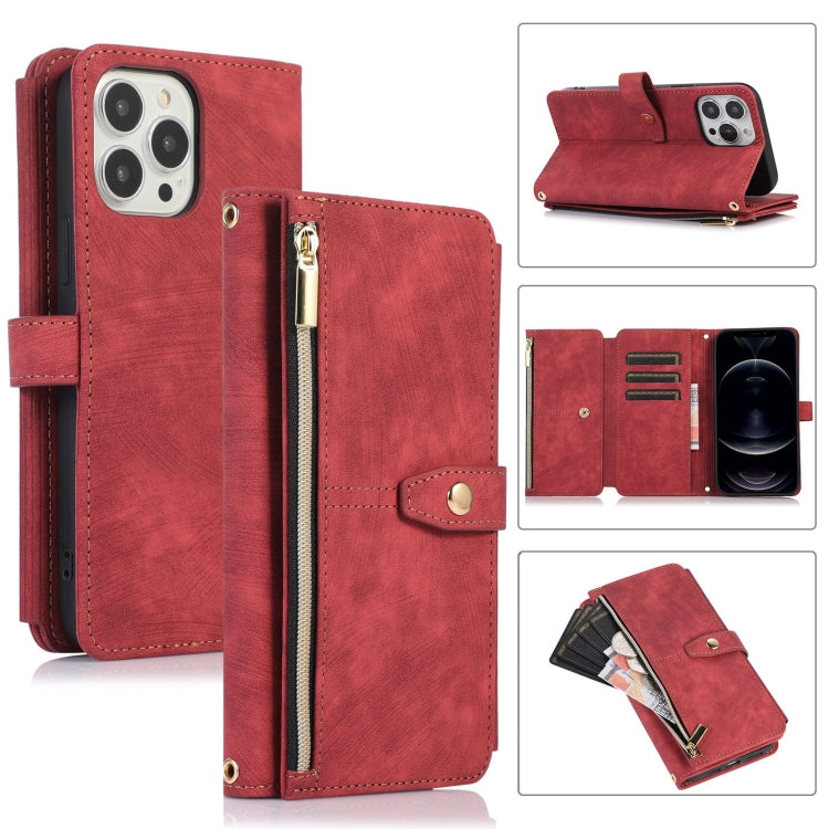 Custodia per cellulare in pelle con cerniera per portafoglio da 9 carte da sogno, For iPhone 12, For iPhone 12 Pro, For iPhone 12 Pro Max, For iPhone 11