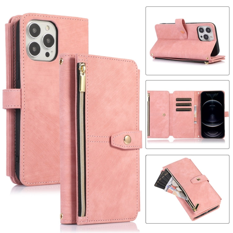 Custodia per cellulare in pelle con cerniera per portafoglio da 9 carte da sogno, For iPhone 12, For iPhone 12 Pro, For iPhone 12 Pro Max, For iPhone 11