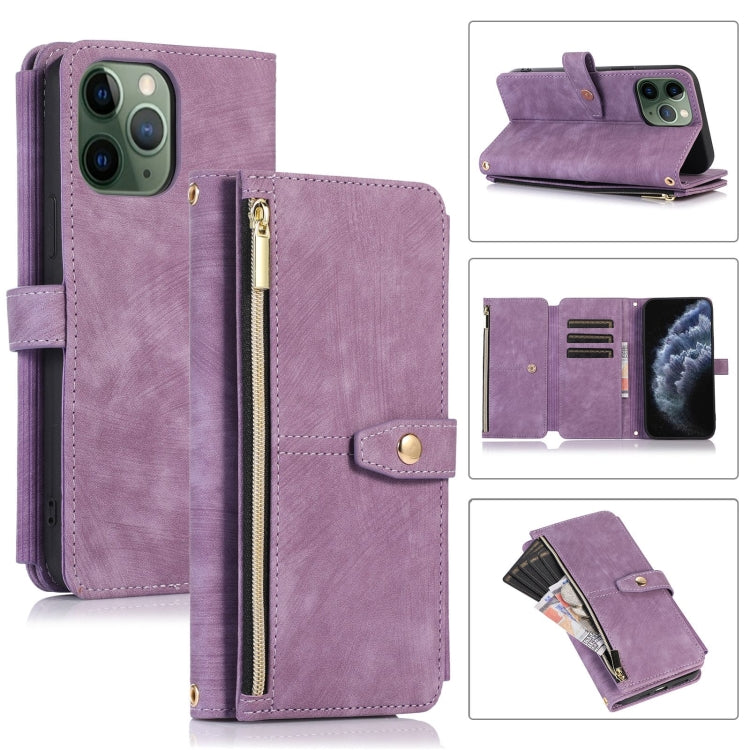 Custodia per cellulare in pelle con cerniera per portafoglio da 9 carte da sogno, For iPhone 11 Pro, For iPhone 11 Pro Max, For iPhone X / XS, For iPhone XR
